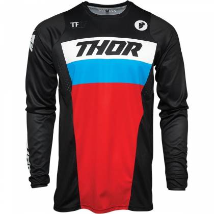 Tricou Enduro - Cross THOR PULSE RACER · Negru / Albastru / Roșu  - 0