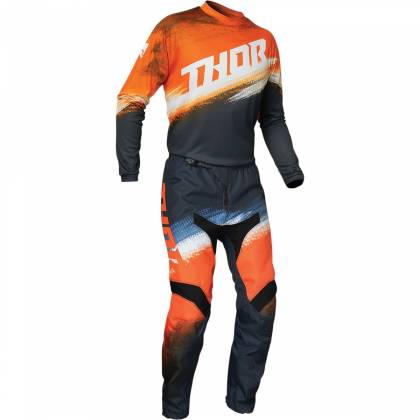 Tricou Enduro - Cross Copii THOR SECTOR VAPOR · Negru / Portocaliu  - 2