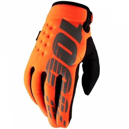 Mănuși Enduro - Cross BRISKER 100% · Portocaliu-Fluo / Negru  - 0