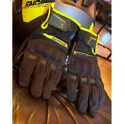 Mănuși Moto din Textil BERING BORNEO · Negru / Galben-Fluo  - 4