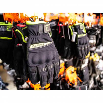 Mănuși Moto din Textil BERING BORNEO · Negru / Galben-Fluo  - 3