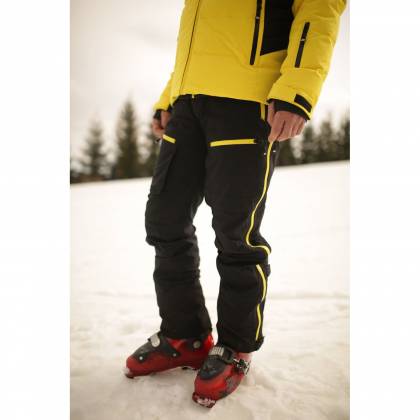 Pantaloni Outdoor / Schi STRINDBERG 2140/3D, Dermizax · Negru / Galben  - 3