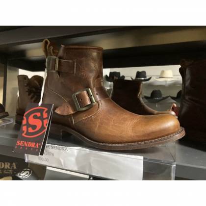 Botine Moto Chopper din Piele Naturală SENDRA BOOTS 2976 Salvaje Bruciatto · Maro  - 1