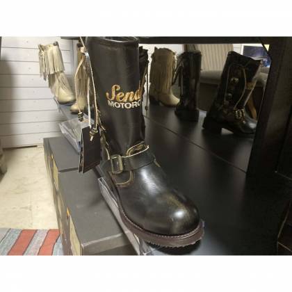Cizme Moto Chopper din Piele Naturală SENDRA BOOTS 3580 Huricane Manila  · Negru  - 2