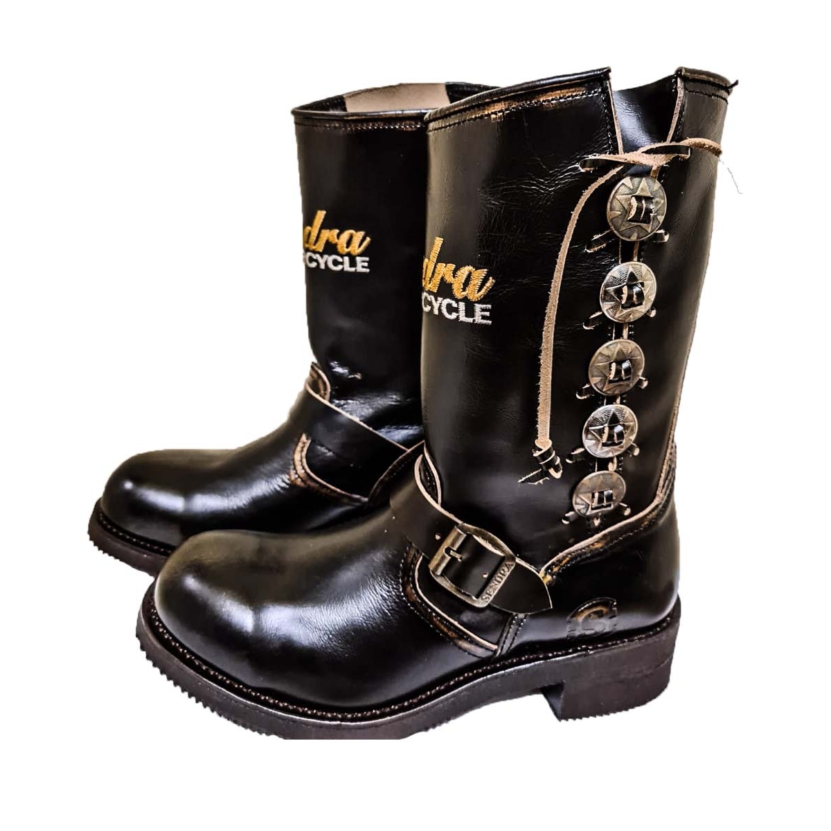 Cizme Moto Chopper din Piele Naturală SENDRA BOOTS 3580 Huricane Manila  · Negru  - 0
