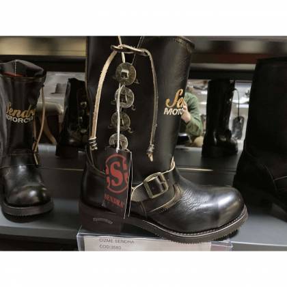 Cizme Moto Chopper din Piele Naturală SENDRA BOOTS 3580 Huricane Manila  · Negru  - 3