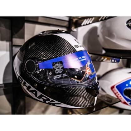 Cască Moto Integrală SHARK SPARTAN CARBON SKIN · Negru / Alb  - 3