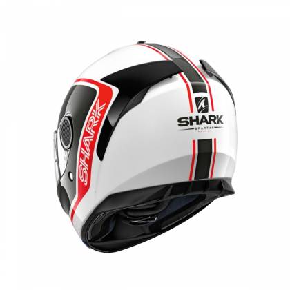 Cască Moto Integrală SHARK SPARTAN PRIONA · Alb / Negru / Roșu  - 2