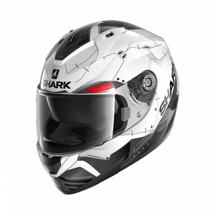 Cască Moto Integrală SHARK RIDILL MECCA 1.2 · Alb / Negru / Roșu  - 0