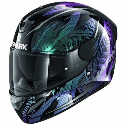Cască Moto Integrală SHARK D-SKWAL 2 SHIGAN · Negru / Mov / Verde  - 0