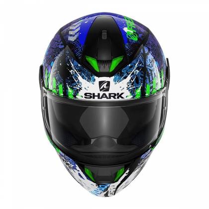 Cască Moto Integrală SHARK SKWAL 2 REPLICA SWITCH RIDERS 2 cu Lumini LED · Negru / Albastru / Verde  - 1