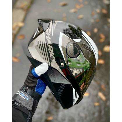 Cască Moto Integrală SHARK SKWAL 2 HALLDER cu Lumini LED · Alb / Negru / Gri  - 1