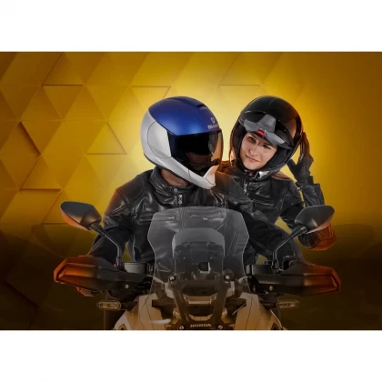 Cască Moto Flip Up SHARK EVOJET DUAL BLANK · Negru / Gri  - 2