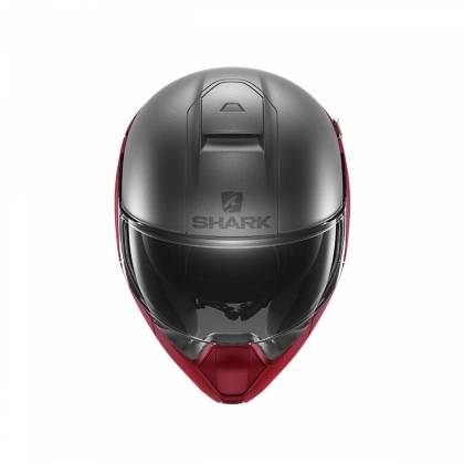 Cască Moto Flip Up SHARK EVOJET DUAL BLANK · Negru / Roșu Mat  - 1
