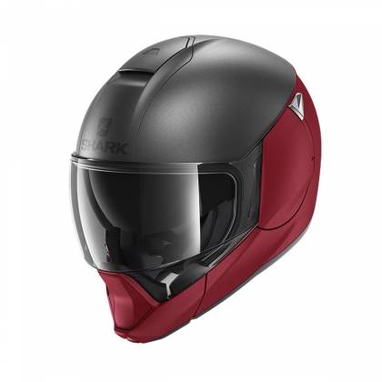 Cască Moto Flip Up SHARK EVOJET DUAL BLANK · Negru / Roșu Mat  - 0
