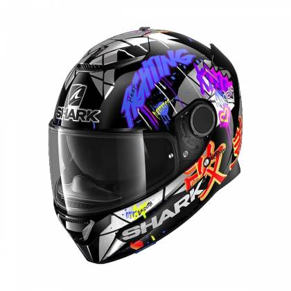 Cască Moto Integrală SHARK SPARTAN 1.2 REPLICA LORENZO CATALUNYA · Negru / Albastru / Roșu  - 0