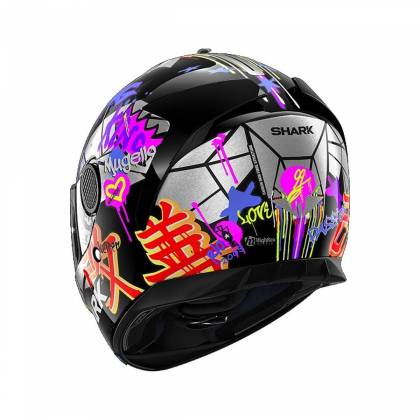 Cască Moto Integrală SHARK SPARTAN 1.2 REPLICA LORENZO CATALUNYA · Negru / Albastru / Roșu  - 2