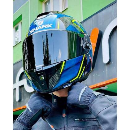 Cască Moto Integrală SHARK SPARTAN GT CARBON KROMIUM · Negru / Albastru / Galben  - 1