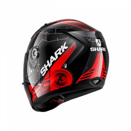 Cască Moto Integrală SHARK RIDILL MECCA  · Argintiu / Negru / Roșu  - 3