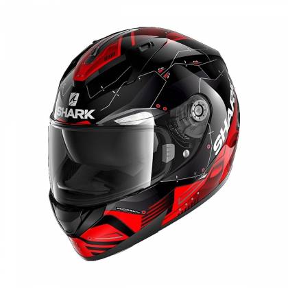 Cască Moto Integrală SHARK RIDILL MECCA  · Argintiu / Negru / Roșu  - 0