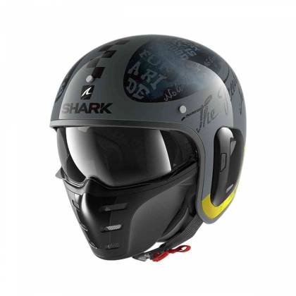Cască Moto Open Face SHARK S-DRAK 2 TRIPP IN · Gri / Galben  - 0