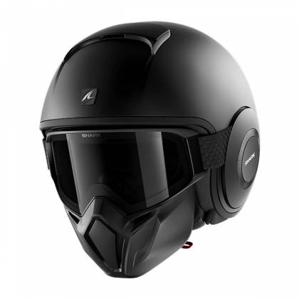 Cască Moto Open Face SHARK STREET DRAK BLANK · Negru Mat  - 0