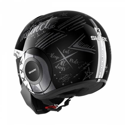 Cască Moto Open Face SHARK STREET DRAK TRIBUTE · Negru / Gri / Alb  - 2