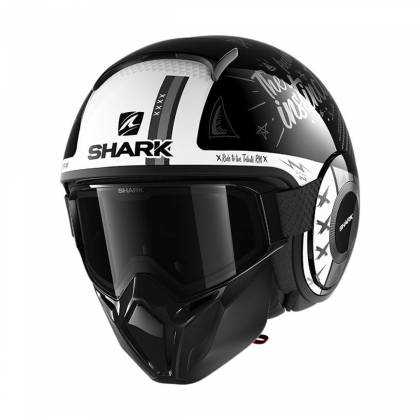 Cască Moto Open Face SHARK STREET DRAK TRIBUTE · Negru / Gri / Alb  - 0