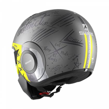 Cască Moto Open Face SHARK STREET DRAK TRIBUTE · Gri / Argintiu / Galben  - 2