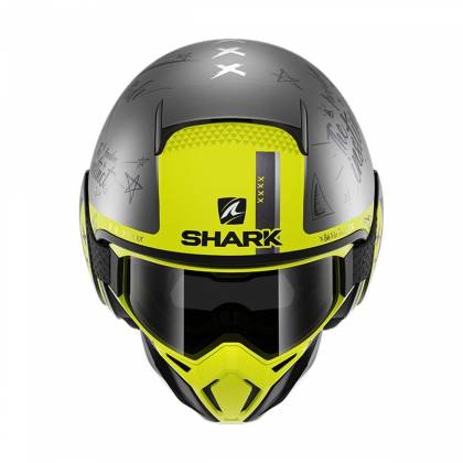 Cască Moto Open Face SHARK STREET DRAK TRIBUTE · Gri / Argintiu / Galben  - 1