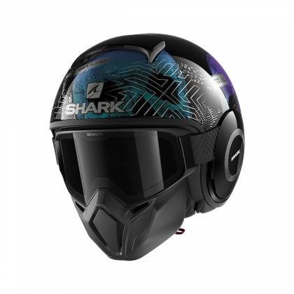 Cască Moto Open Face SHARK STREET DRAK KRULL · Negru / Verde  - 0