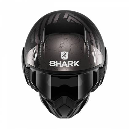 Cască Moto Open Face SHARK STREET DRAK CROWER · Negru / Gri / Argintiu Mat  - 1