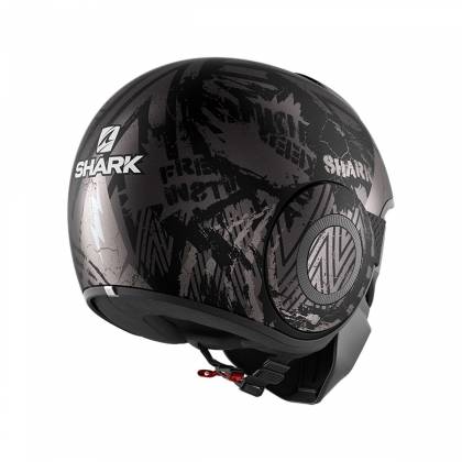 Cască Moto Open Face SHARK STREET DRAK CROWER · Negru / Gri / Argintiu Mat  - 2