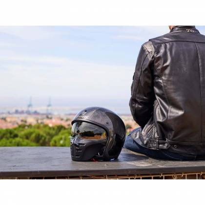 Cască Moto Open Face SHARK S-DRAK 2 CARBON DAGON · Negru / Portocaliu  - 3