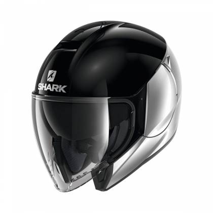 Cască Moto Open-Face SHARK CITYCRUISER DUAL BLANK · Negru / Argintiu  - 0