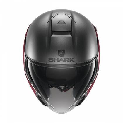 Cască Moto Open-Face SHARK CITYCRUISER DUAL BLANK · Gri / Roșu Mat  - 1
