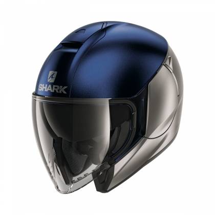Cască Moto Open-Face SHARK CITYCRUISER DUAL BLANK · Argintiu / Albastru Mat  - 0