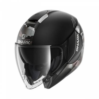 Cască Moto Open-Face SHARK CITYCRUISER GENOM · Negru / Argintiu / Gri Mat  - 0
