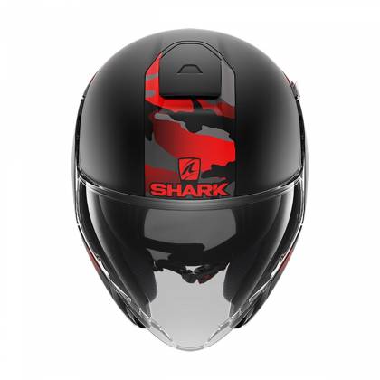 Cască Moto Open-Face SHARK CITYCRUISER GENOM · Negru / Roșu Mat  - 1