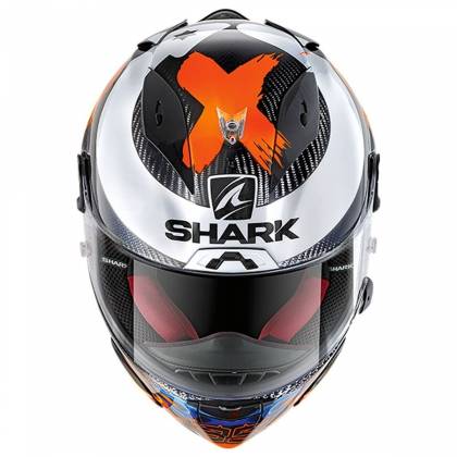 Cască Moto Integrală SHARK RACE-R PRO REPLICA LORENZO 2019 · Gri / Albastru / Roșu  - 1