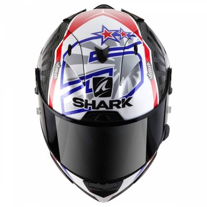 Cască Moto Integrală SHARK RACE-R PRO REPLICA ZARCO 2019 · Alb /Gri / Albastru / Roșu  - 1