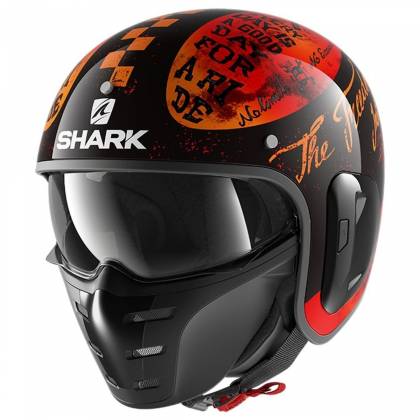 Cască Moto Open Face SHARK S-DRAK 2 TRIPP IN · Negru / Portocaliu  - 0