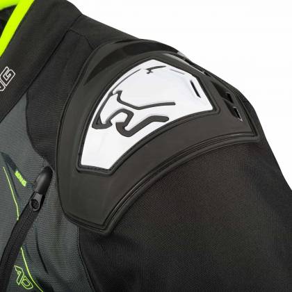 Geacă Moto din Textil BERING START-R · Negru / Gri / Verde Fluo  - 15