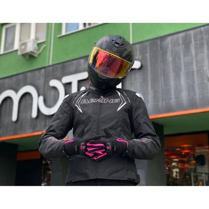 Geacă Moto Damă din Textil BERING LADY EVE-R · Negru / Roșu  - 3