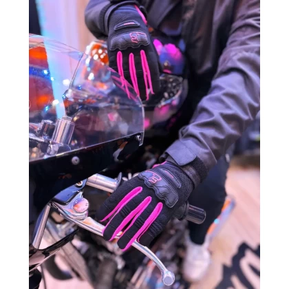 Mănuși Moto Damă din Textil BERING LADY YORK · Negru / Roz  - 2
