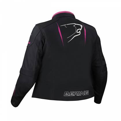 Geacă Moto Damă din Piele BERING LADY BRUTALIA QUEEN SIZE · Negru / Alb / Roz  - 2