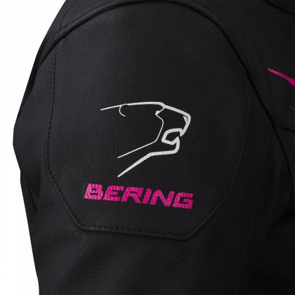 Geacă Moto Damă din Piele BERING LADY BRUTALIA QUEEN SIZE · Negru / Alb / Roz  - 3