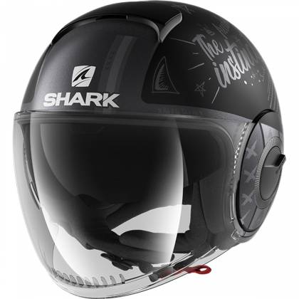 Cască Moto Open Face SHARK NANO TRIBUTE · Negru / Gri  - 0