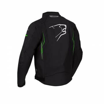 Geacă Moto din Textil BERING FORCIO · Negru / Verde  - 1