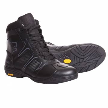 Ghete Moto din Piele & Textil BERING WALKER · Negru / Alb  - 0